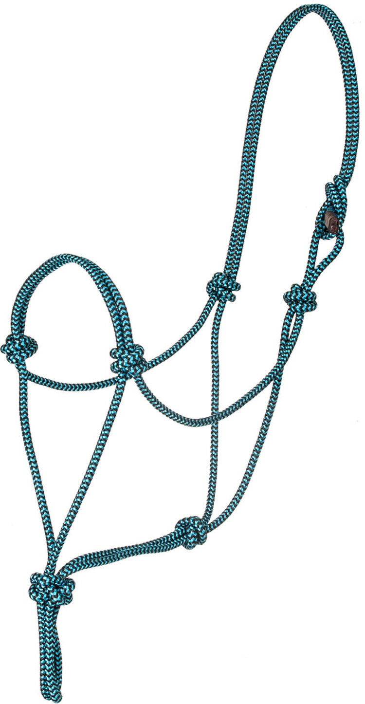 Mustang Premium Nylon Rope Halter Turquoise/Black