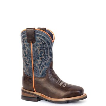 Roper Youth Clint Geo Brown Waxy Dark Blue