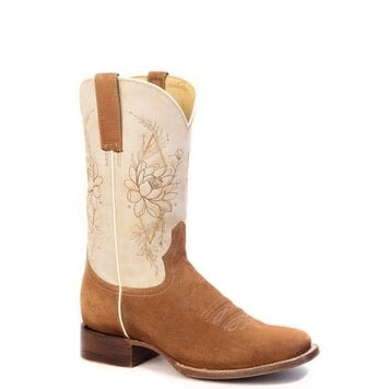 Roper Abbie Brown Suede Vintage Cream