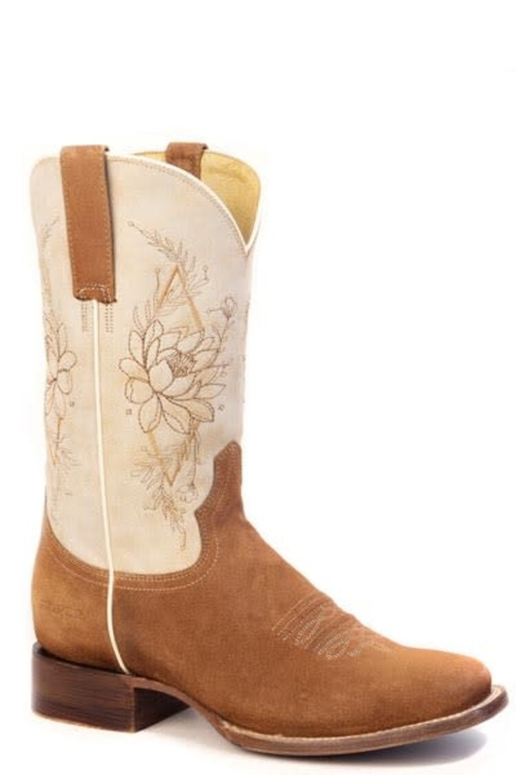 Roper Abbie Brown Suede Vintage Cream