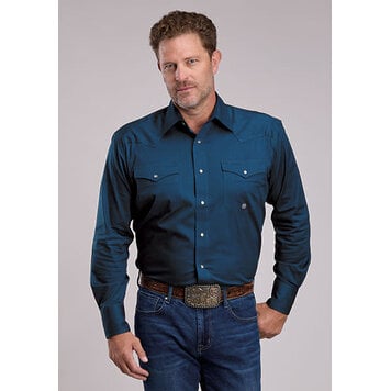 Roper Amarillo Stretch Solid Navy Snap