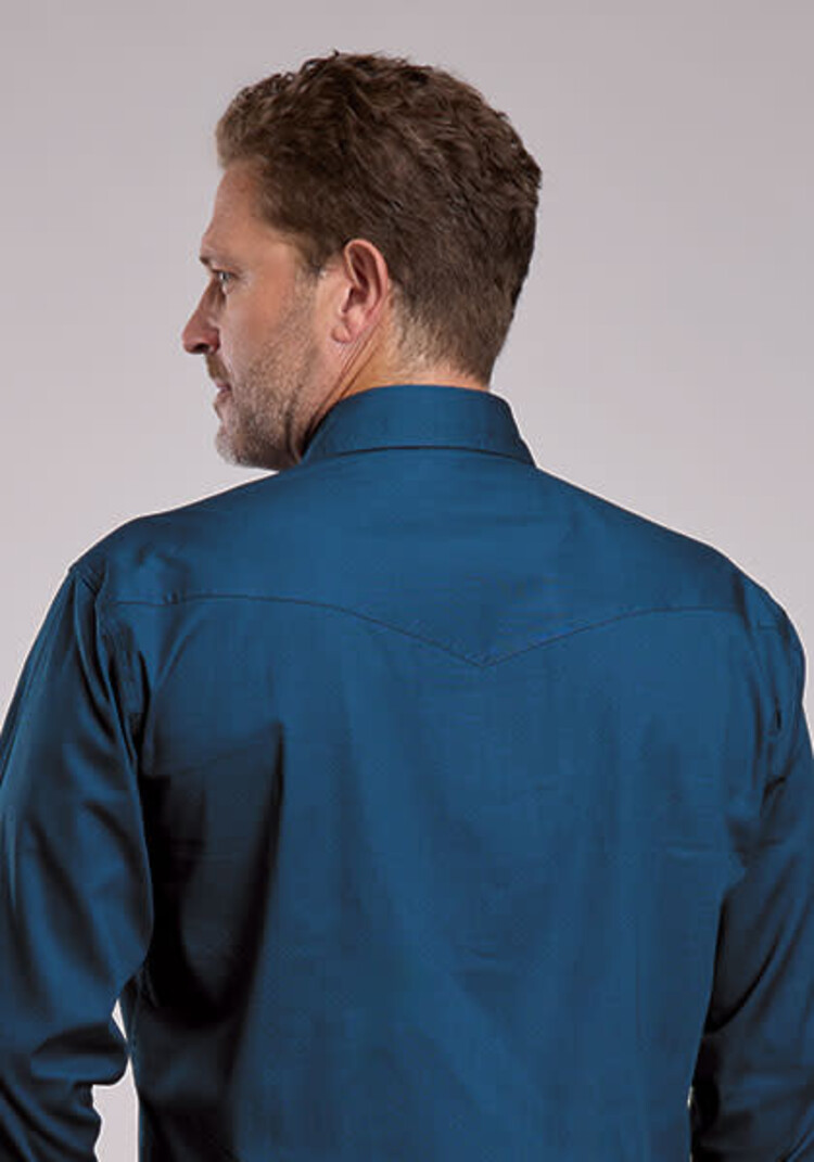 Roper Amarillo Stretch Solid Navy Snap