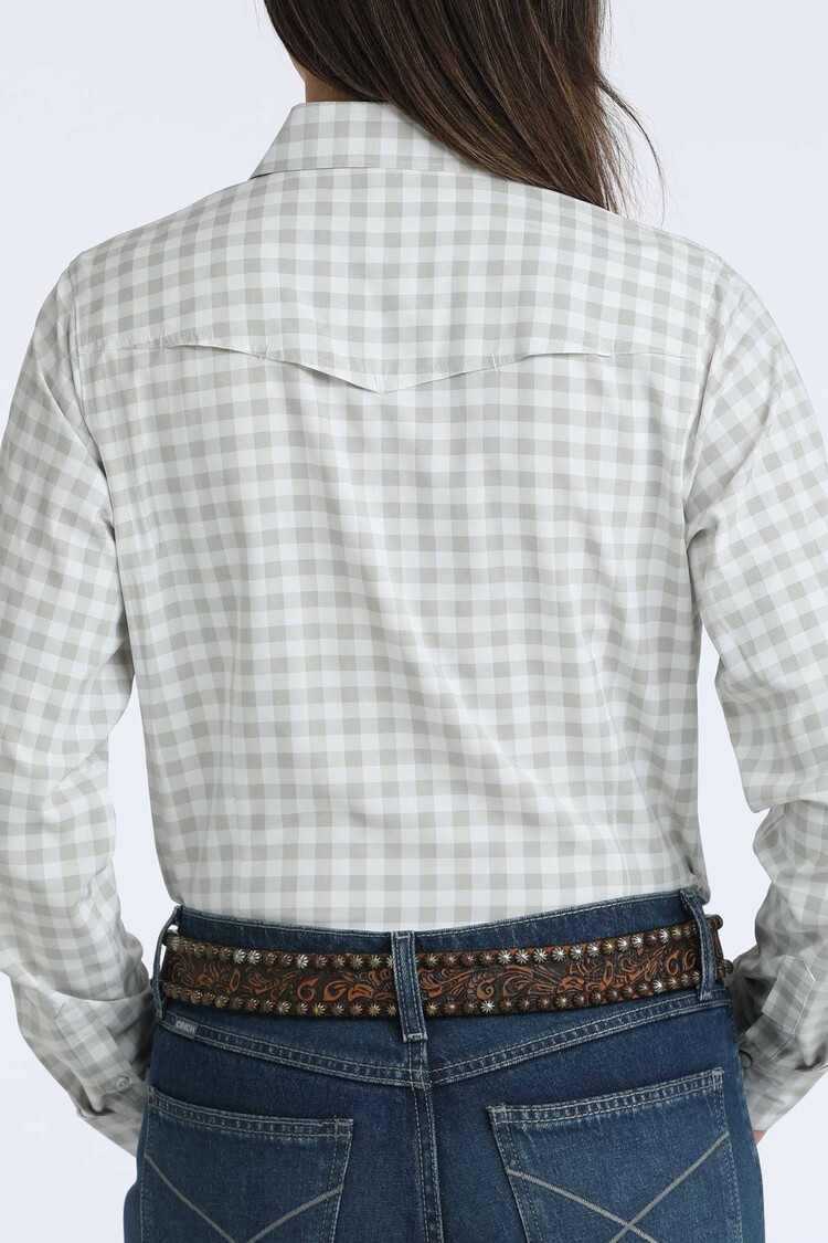Cinch Arenaflex Snap Front White Grey