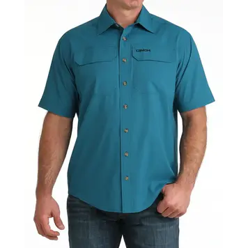 Cinch Arenaflex Button Down Solid Teal