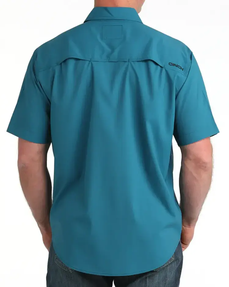Cinch Arenaflex Button Down Solid Teal