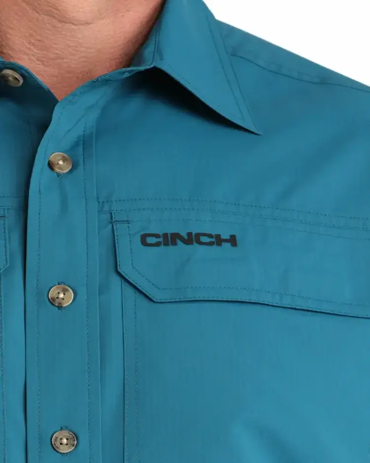Cinch Arenaflex Button Down Solid Teal