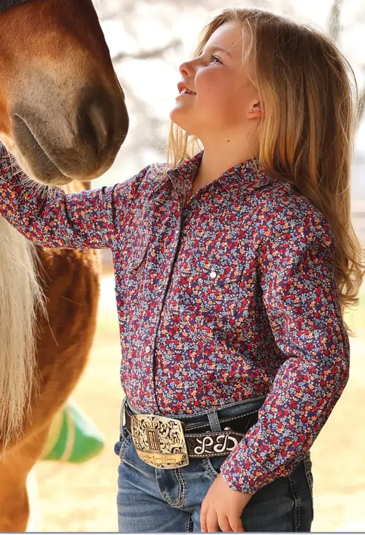 Cruel Denim Youth Blue Floral Snap