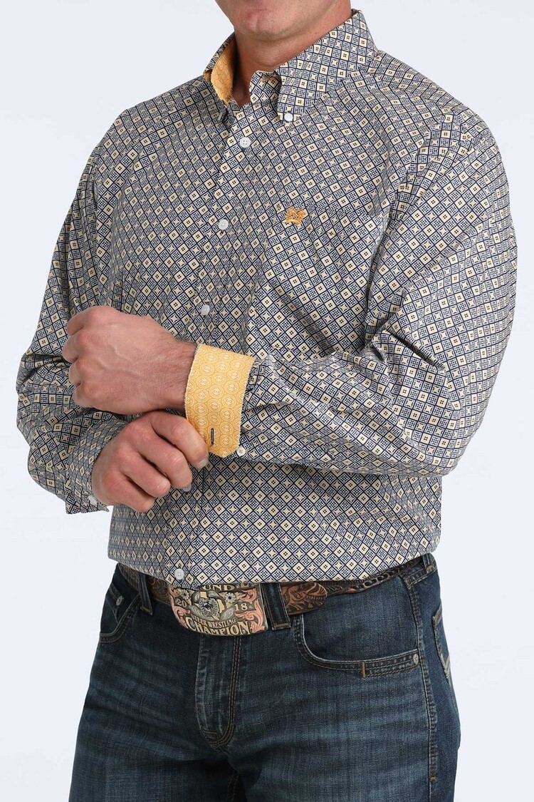 Cinch Royal Blue Gold Button Down