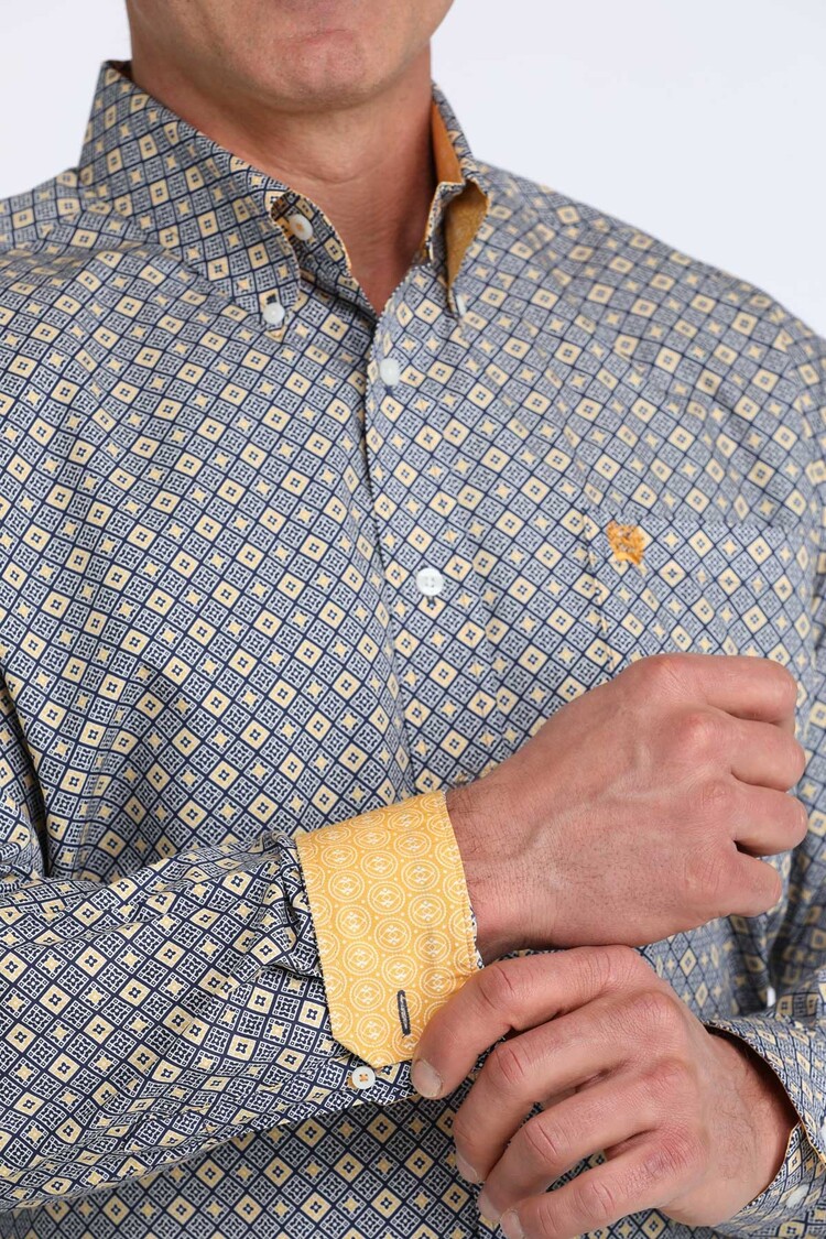 Cinch Royal Blue Gold Button Down