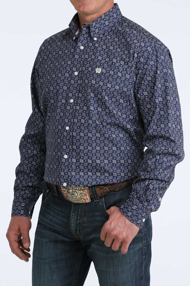 Cinch Royal Blue Fallen Diamonds Button Down