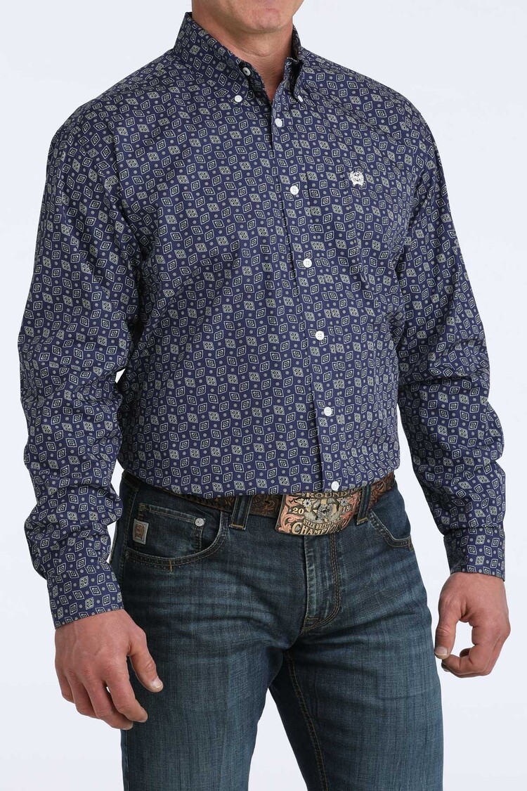 Cinch Royal Blue Fallen Diamonds Button Down
