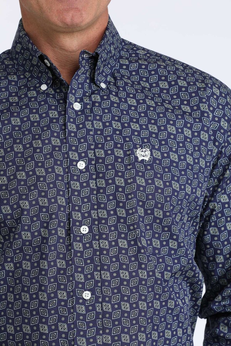 Cinch Royal Blue Fallen Diamonds Button Down