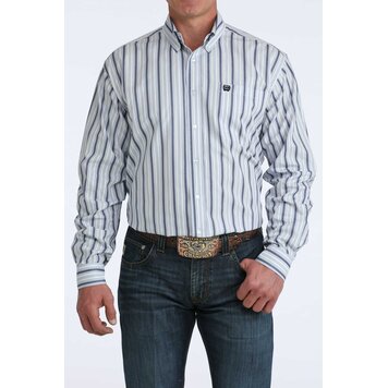 Cinch Light Blue Sporty Stripe Button Down