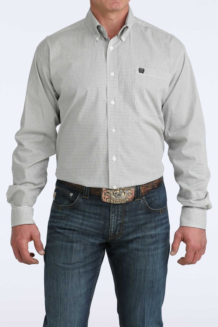 Cinch Classic White Plaid Button Down