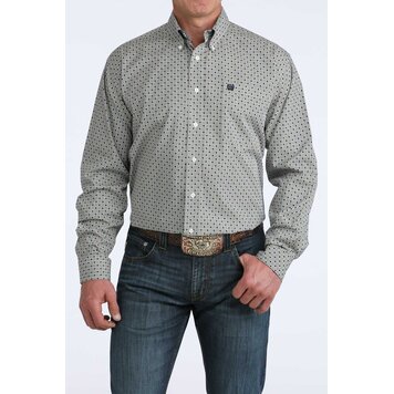 Cinch Blue Yellow Circle Dot Button Down