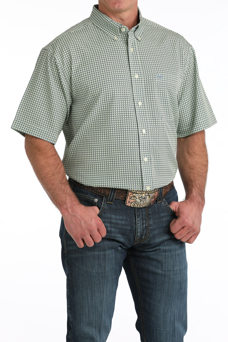 Cinch Arenaflex Green Design Button Down