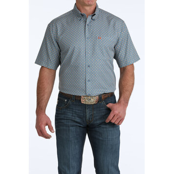 Cinch Arenaflex Blue Design Button Down