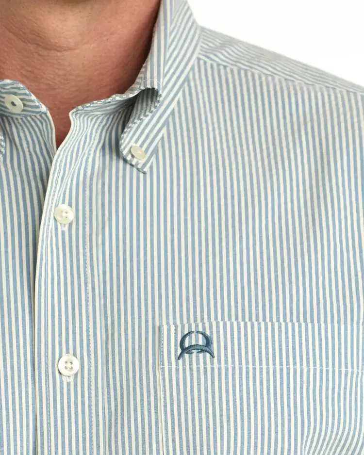 Cinch Arenaflex Blue Stripe Button Down