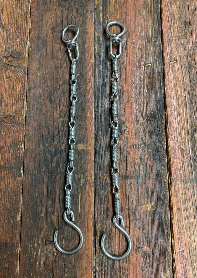 Traditional Rawhide Braiders Dog Bone Rein Chain Stainless Steel