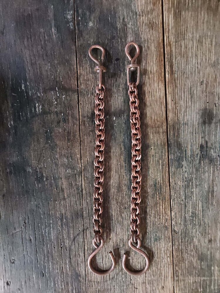 Traditional Rawhide Braiders Double Ring Rein Chain Copper