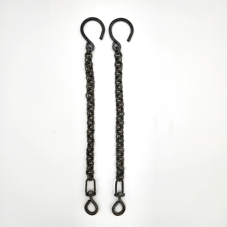 Traditional Rawhide Braiders Double Ring Rein Chain Steel