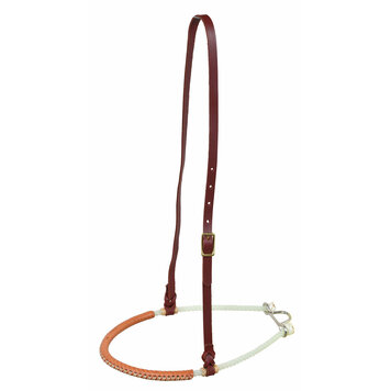 Berlin Custom Leather Dbl Rope Noseband Leather Covered w/ Rawhide Lace