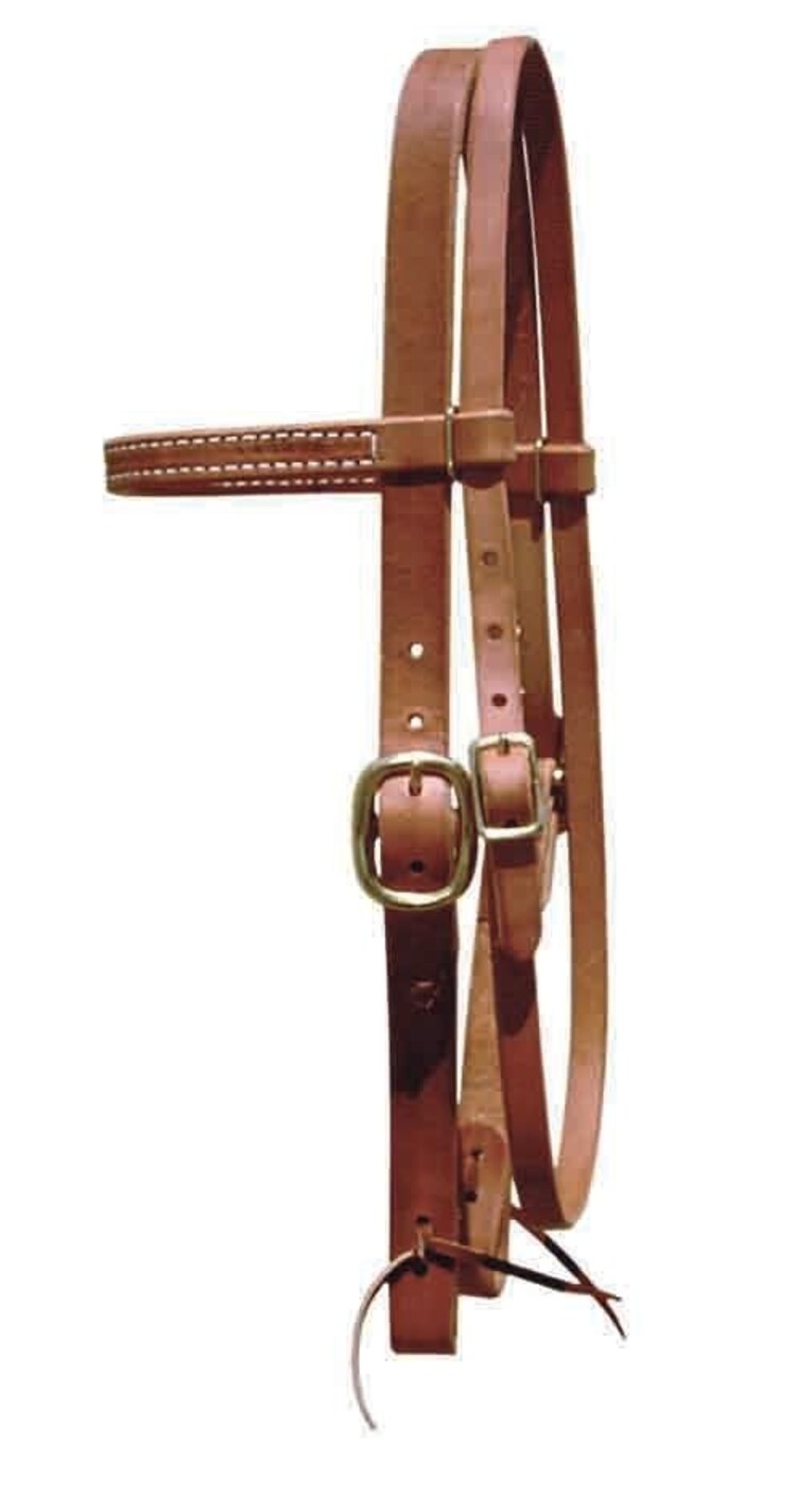 Berlin Custom Leather Browband Headstall Brass Buckles 1"