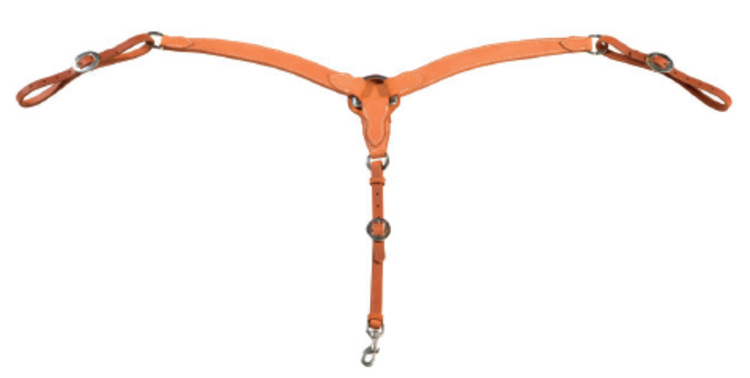 Berlin Custom Leather Golden Oiled Roughout Breast Collar