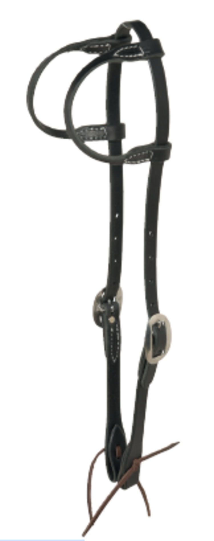 Berlin Custom Leather Black Stitched Double Ear Headstall
