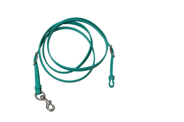 Berlin Custom Leather Biothane Roper Rein Teal