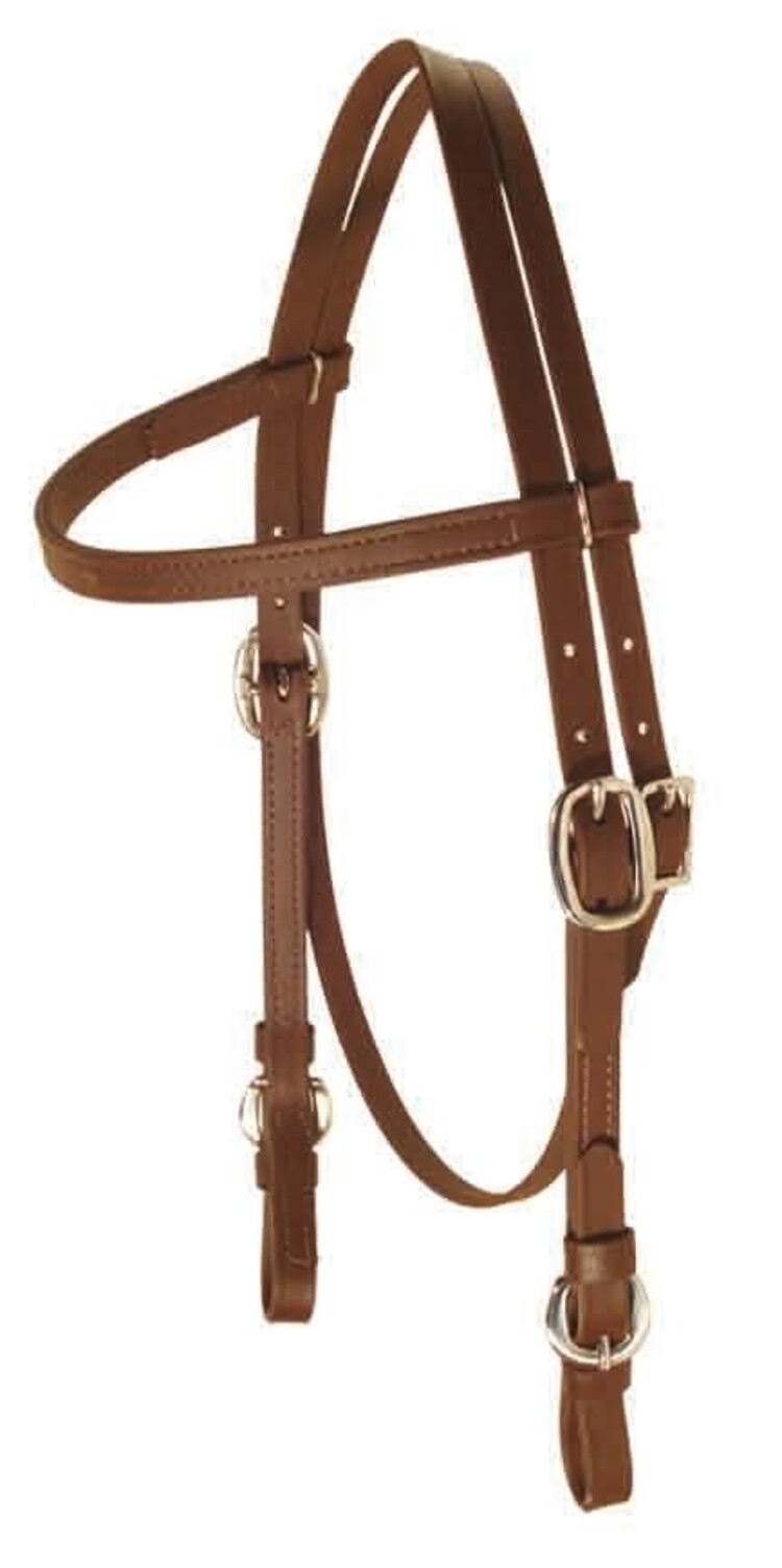 Berlin Custom Leather Biothane Headstall Stainless Brown