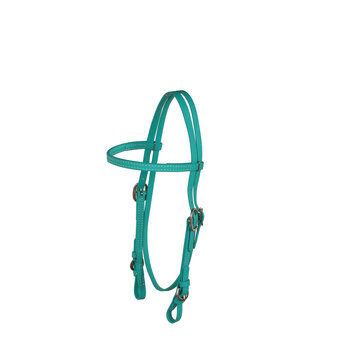 Berlin Custom Leather Biothane Headstall Stainless Teal