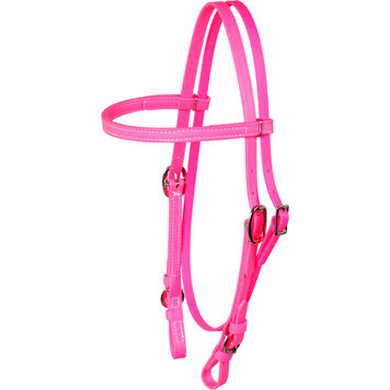 Berlin Custom Leather Biothane Headstall Stainless Pink