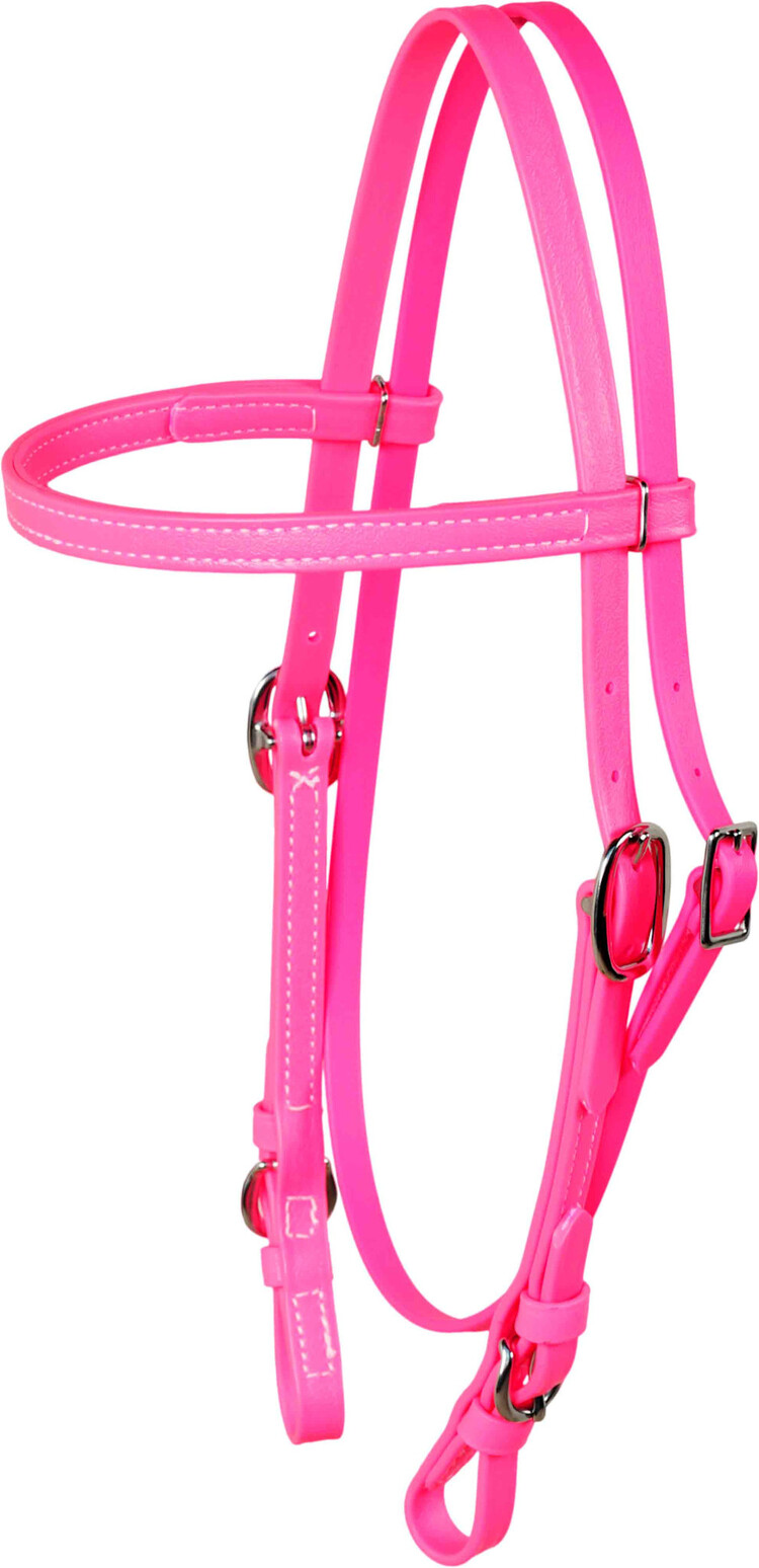 Berlin Custom Leather Biothane Headstall Stainless Pink