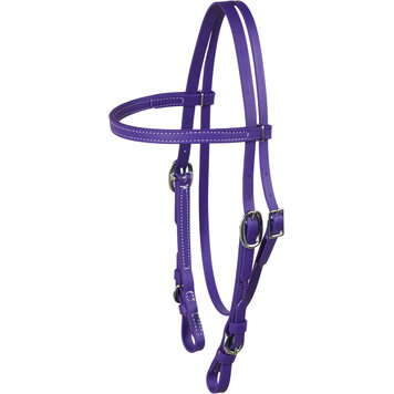 Berlin Custom Leather Biothane Headstall Stainless Purple