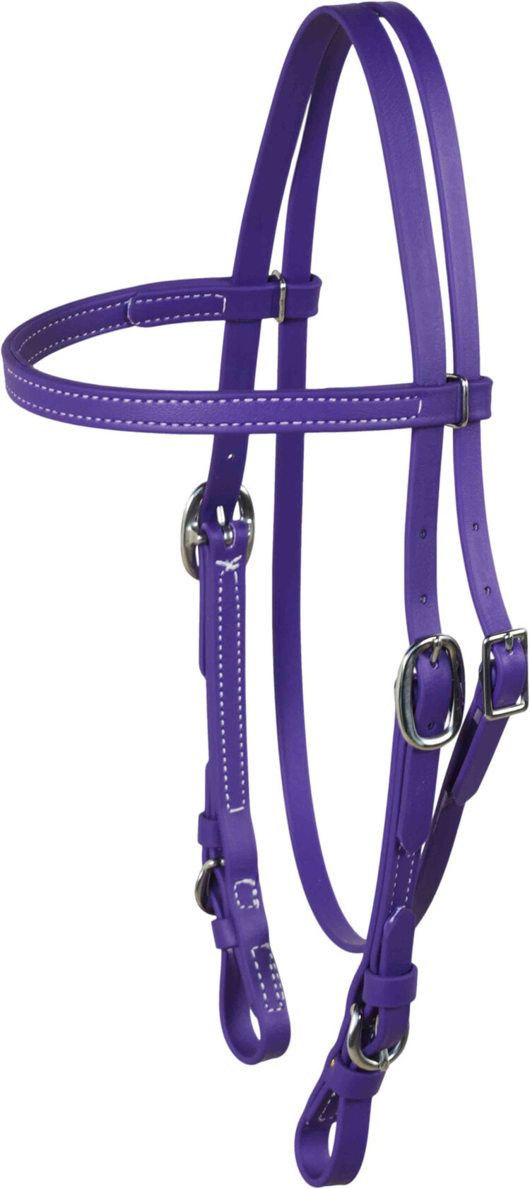 Berlin Custom Leather Biothane Headstall Stainless Purple