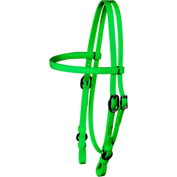 Berlin Custom Leather Biothane Headstall Stainless Green