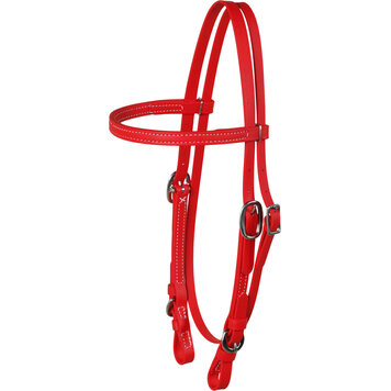 Berlin Custom Leather Biothane Headstall Stainless Red