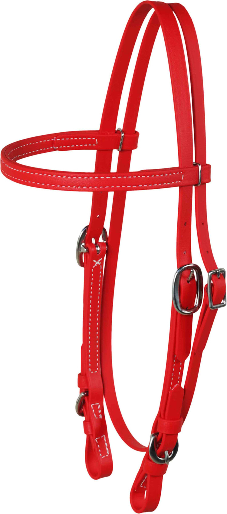 Berlin Custom Leather Biothane Headstall Stainless Red