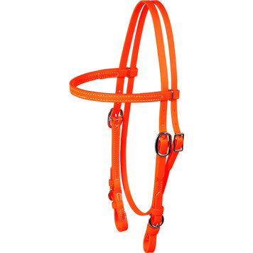 Berlin Custom Leather Biothane Headstall Stainless Orange