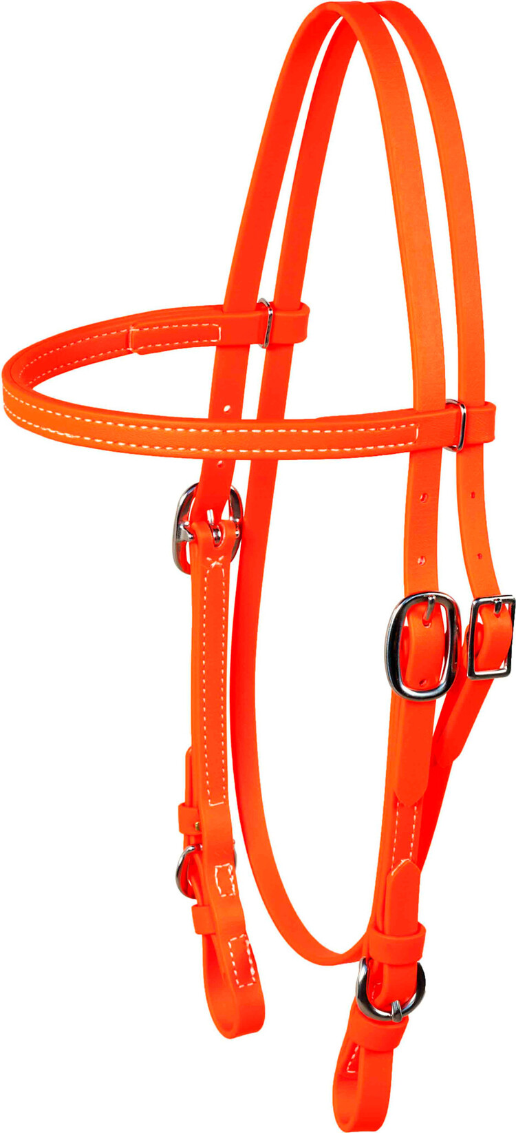 Berlin Custom Leather Biothane Headstall Stainless Orange
