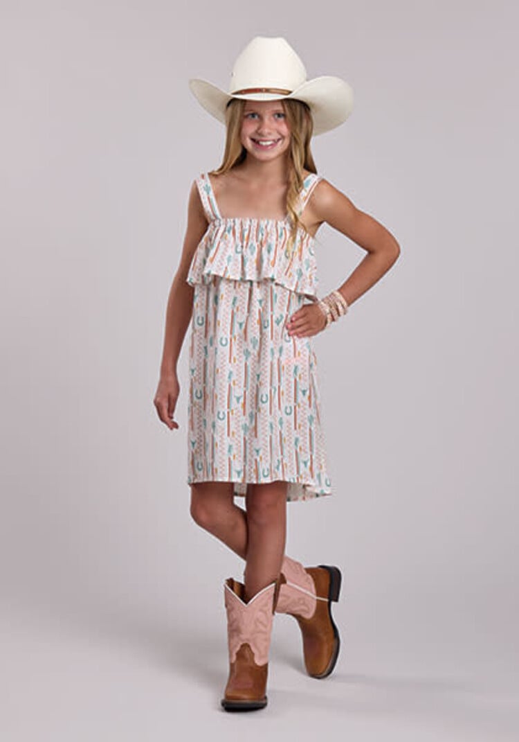 Roper Youth Checkers Stripe Printed Sundress