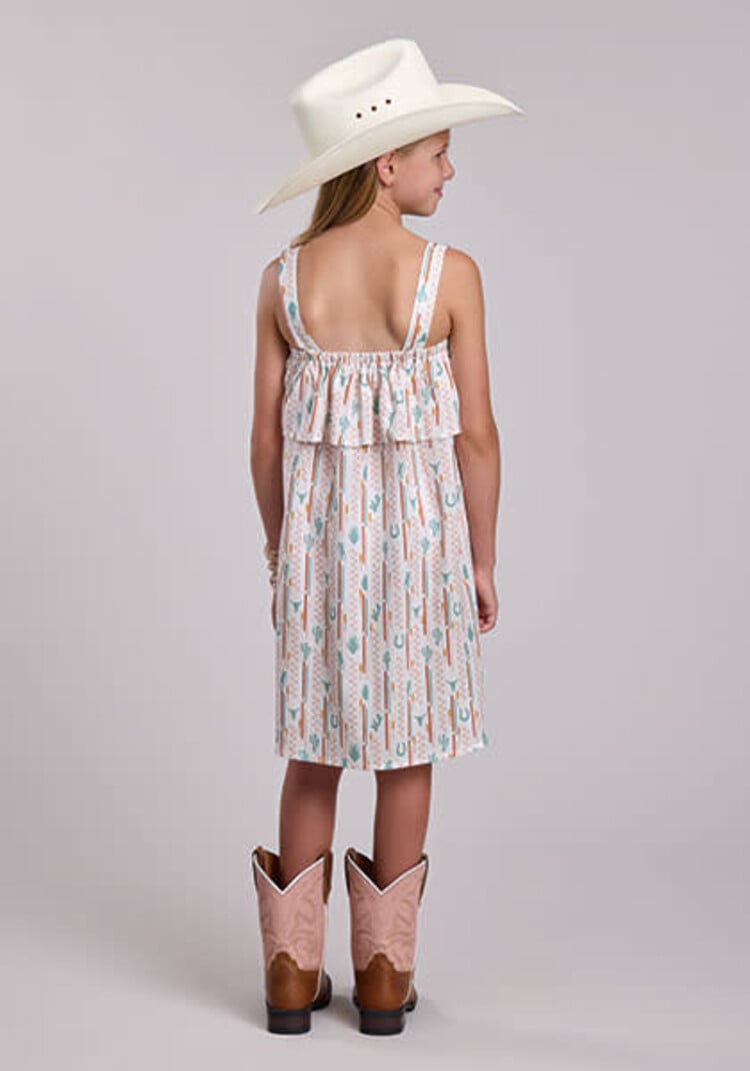 Roper Youth Checkers Stripe Printed Sundress