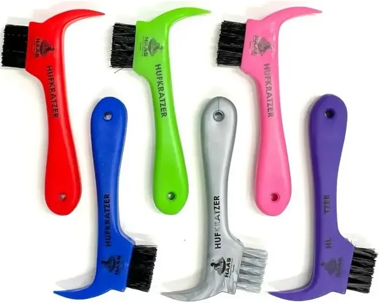 HAAS Hoof Pick With Brush Assorted Colors