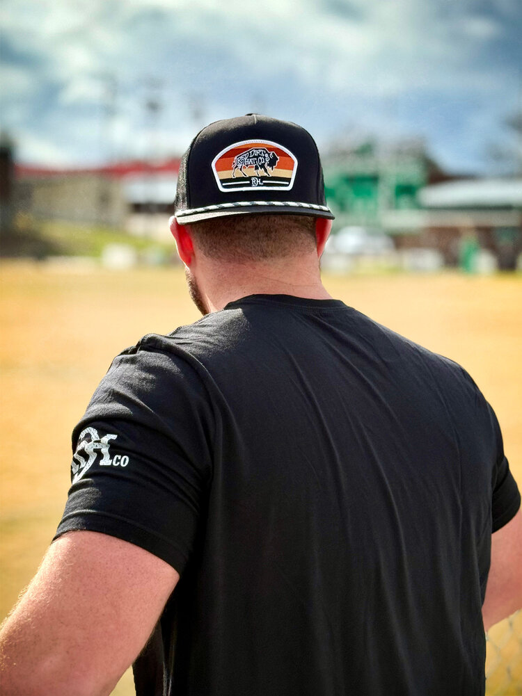 Red Dirt Hat Co Buddy Cap Black White Rope