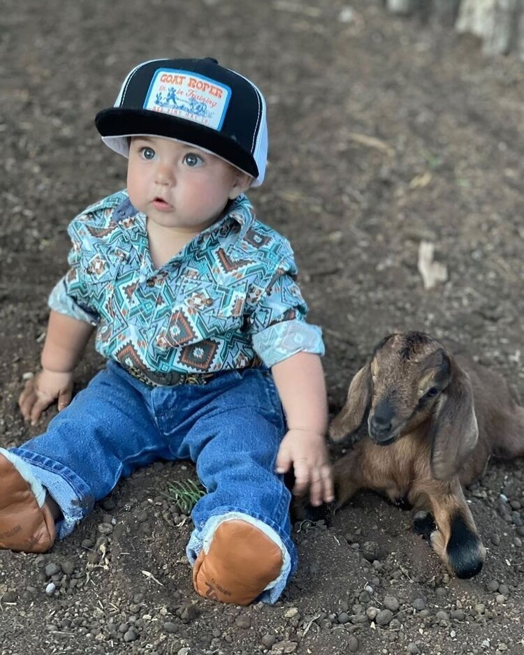 Red Dirt Hat Co Youth Goat Roper Cap Black White