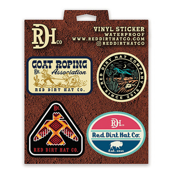 Red Dirt Hat Co Vintage Vinyl Sticker Pack