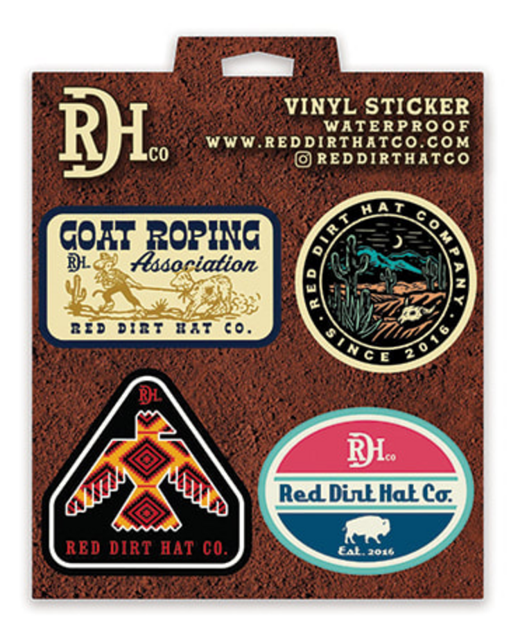 Red Dirt Hat Co Vintage Vinyl Sticker Pack
