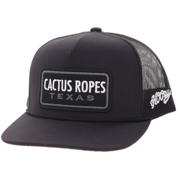HOOey Cactus Ropes Cap Black w Black White Patch