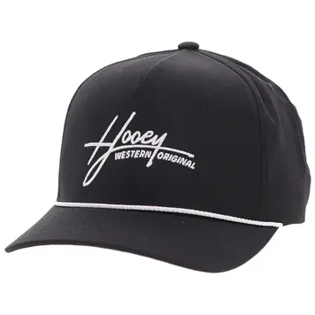 HOOey Mark Out Cap Black W/ White Stitching